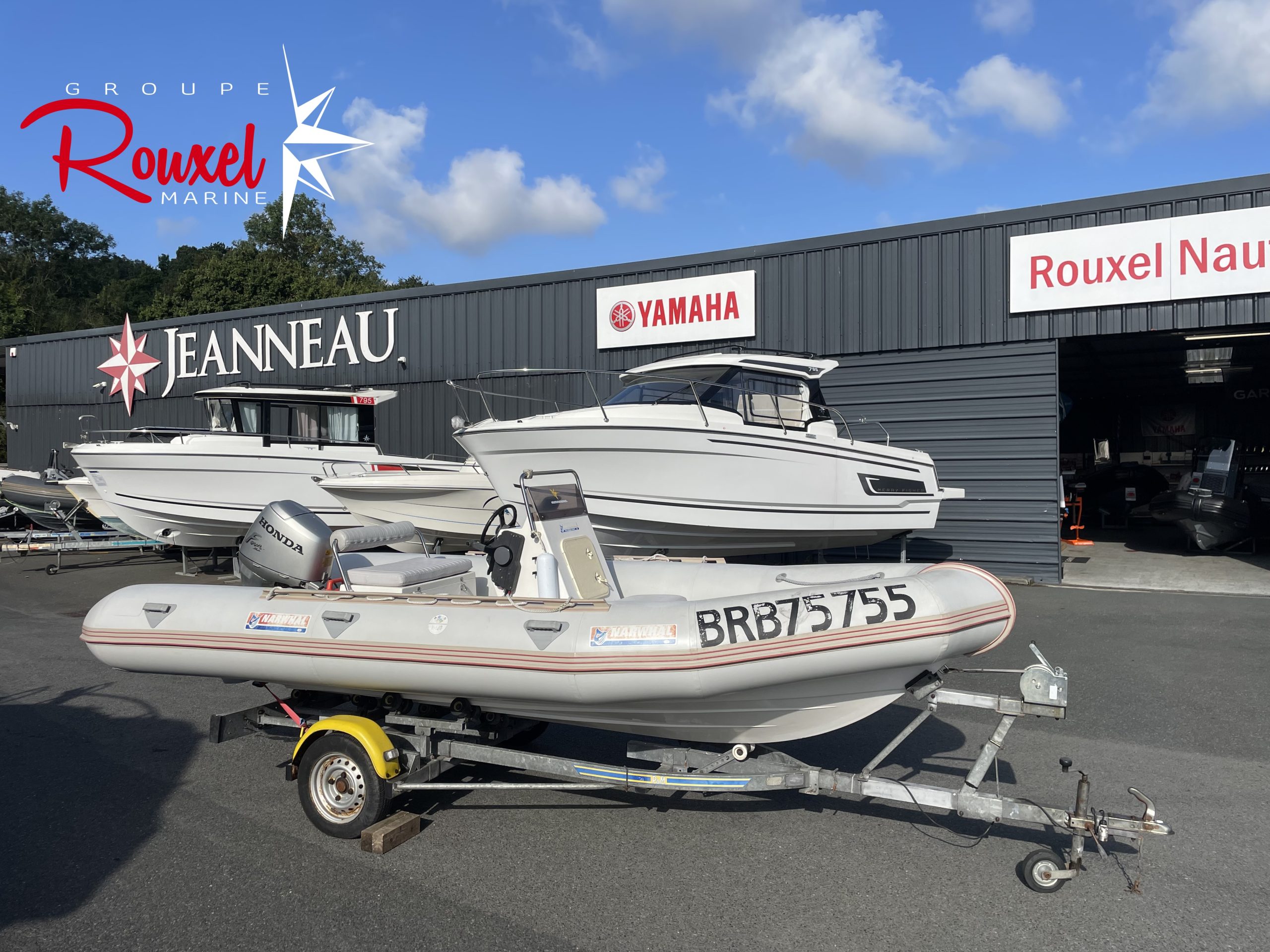SEMI-RIGIDE NARWHAL 520HD (2002) + HONDA BF50 4T + REMORQUE PAM